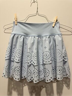 Offline by Aerie light blue Eyelit layered mini skirt